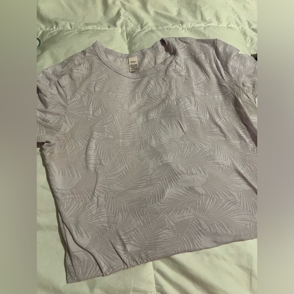Pastel Purple Victorias Secret Bodysuit with tropical design-Medium